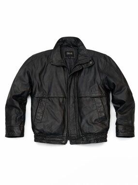 Pelle Cuir Black Leather Jacket Men’s S/M Vintage Soft Leather Zip Bomber Style
